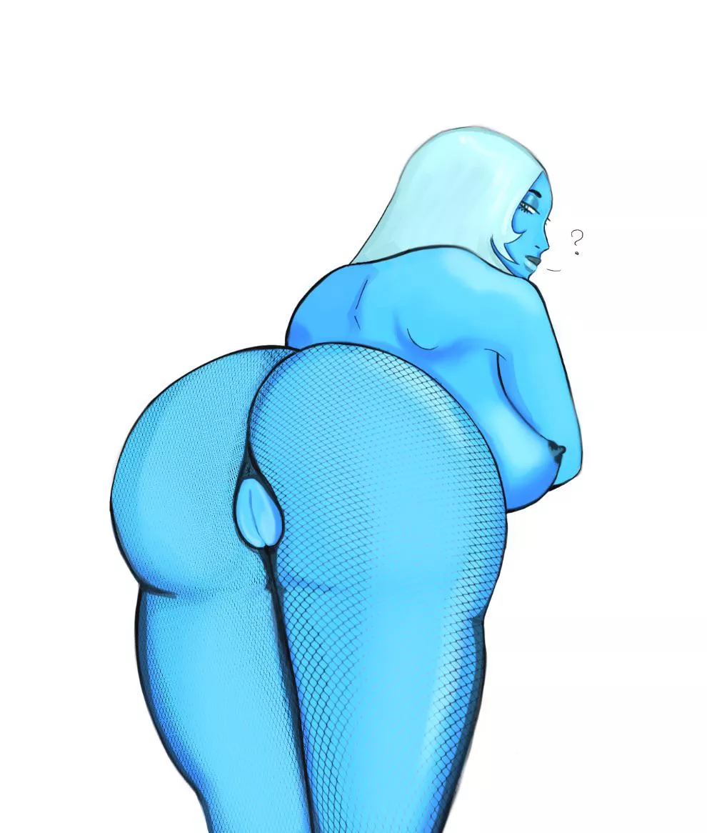 Blue Diamond in fishnets (art by jizzcoral) 
