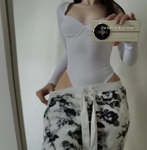 Bodysuit and fuzzy pants 