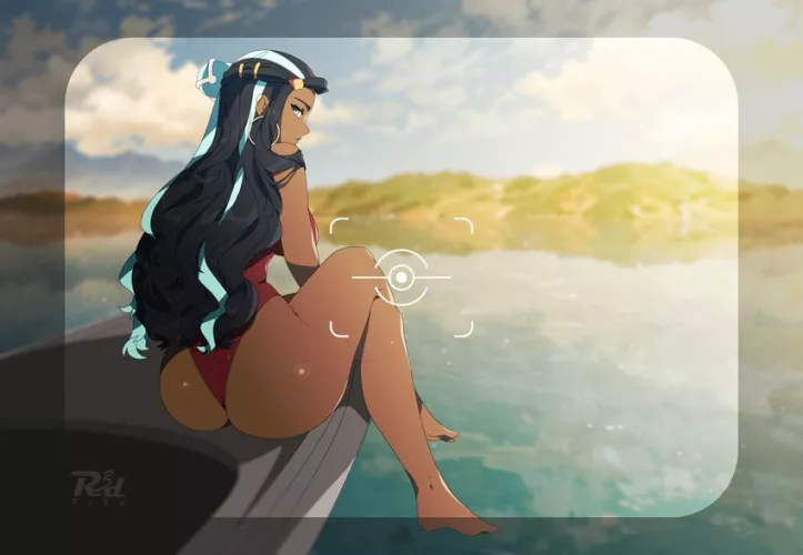 Bootyful Nessa Sitting in Swimsuit [Pokemon]