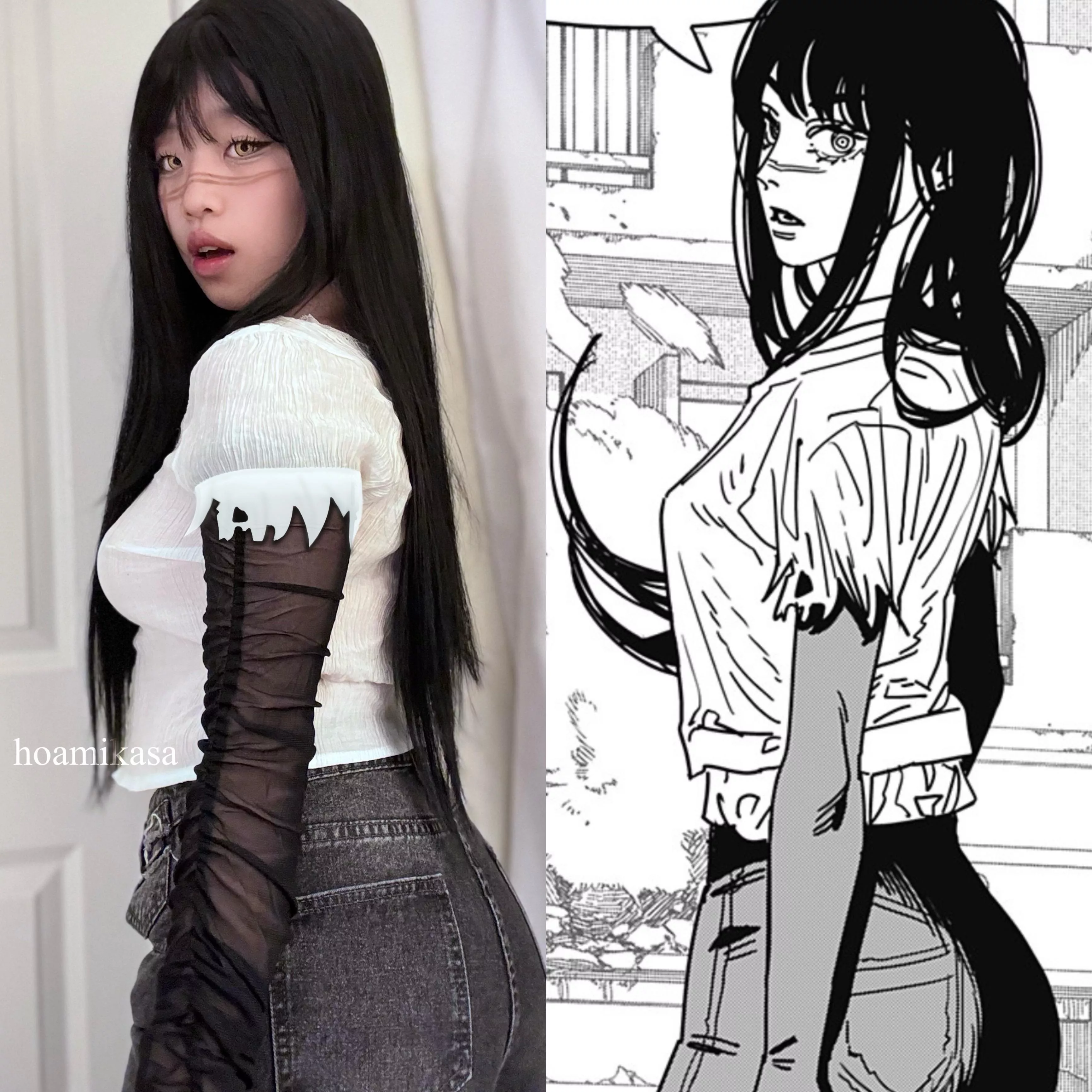 cosplaying yoru from this chapter (@hoamikasa)