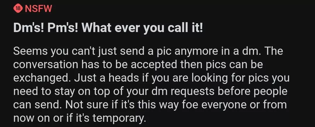 Dm's or Pm's whatever you call it!