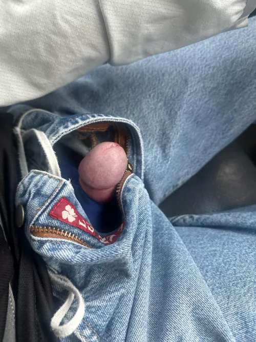 Exposing my head in my jeans while driving around 