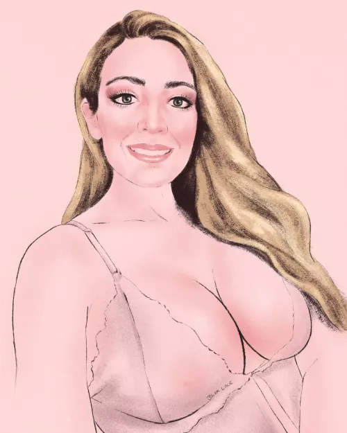 Hair flowing like golden water. portrait of u/ naughtynurse31415 by me 