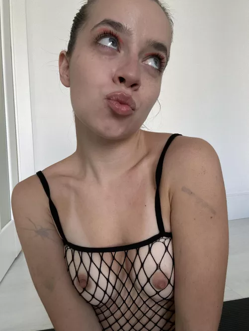 My boobs look incredible in these fishnets