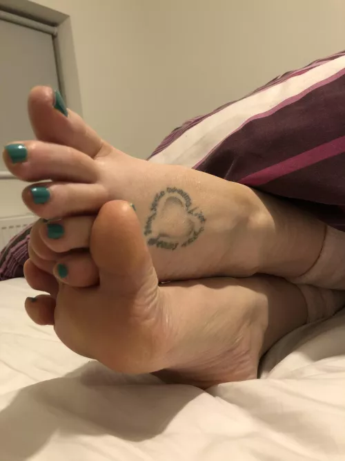 My long toes hanging out the duvet 