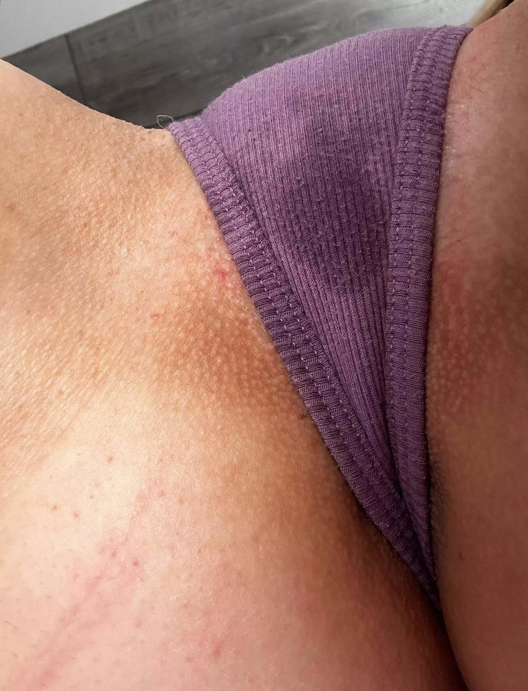 Oh, I think my new purple panties are really wet