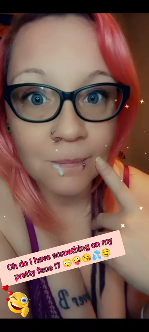 Oops 🤗💦🍆💝.. just got a lil sweet stuff on my sweet face 😈🥵😘