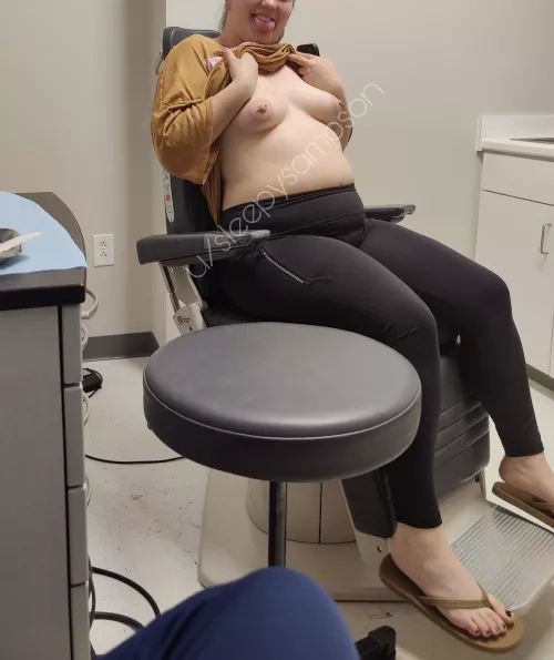 Showing off at the doctor's office 