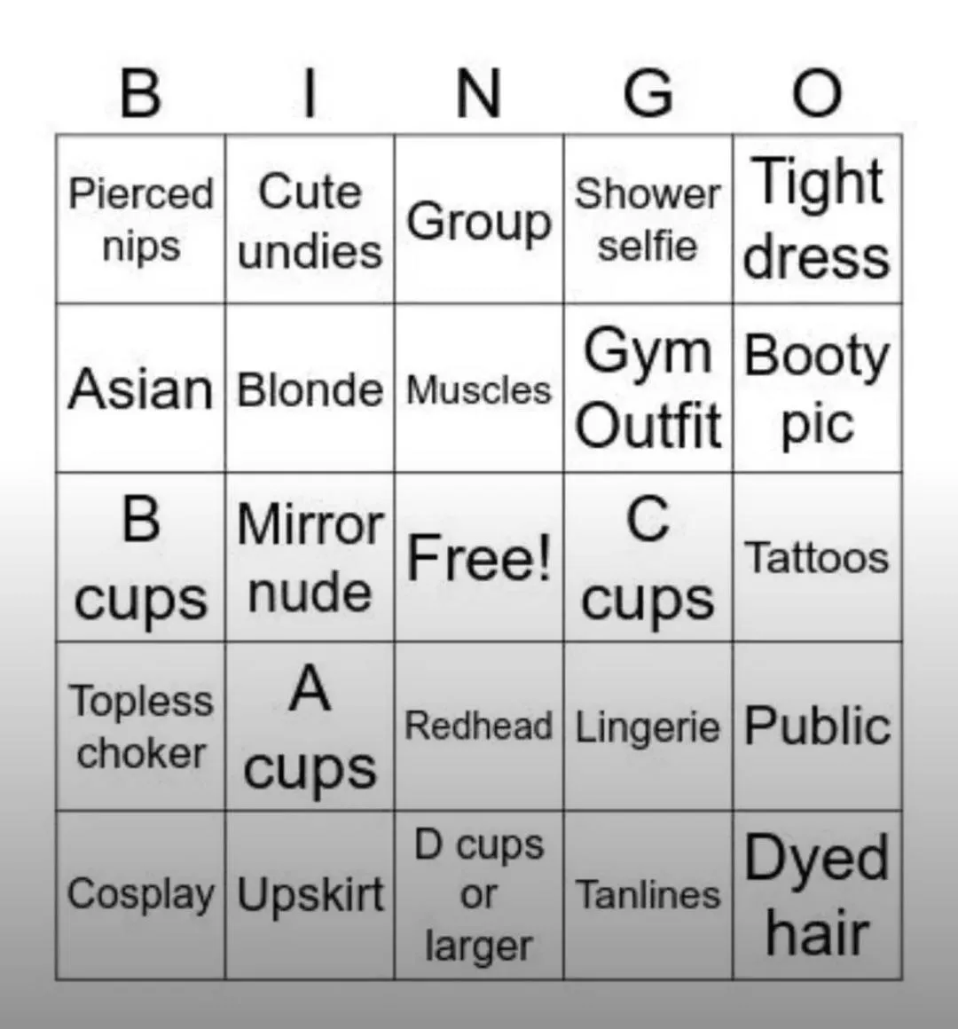 Starting a new bingo card, who wants to be the first ;)