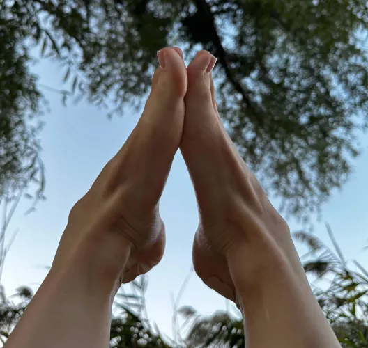 the beauty of nature and the beauty of my feet in harmony