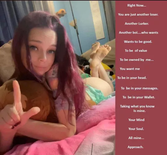 The only thing you’re good for sending. So do it.