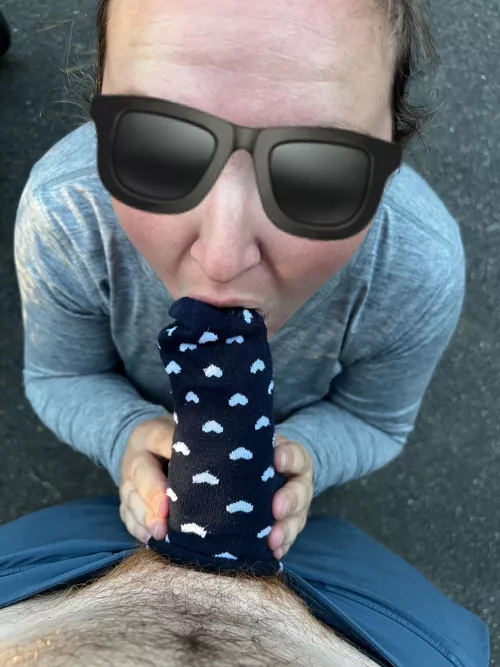 This isn’t the only hole he put his sock covered cock in. 