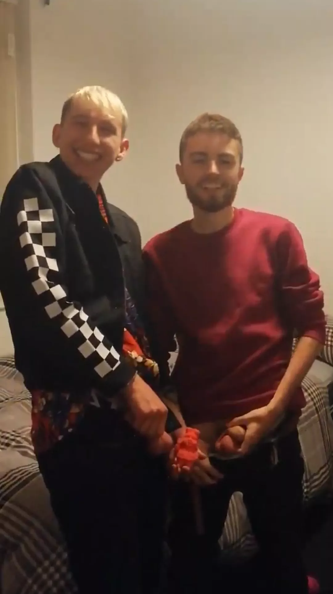 Whos dick are you sucking? Left or right? Us showing our balls off in front of mates