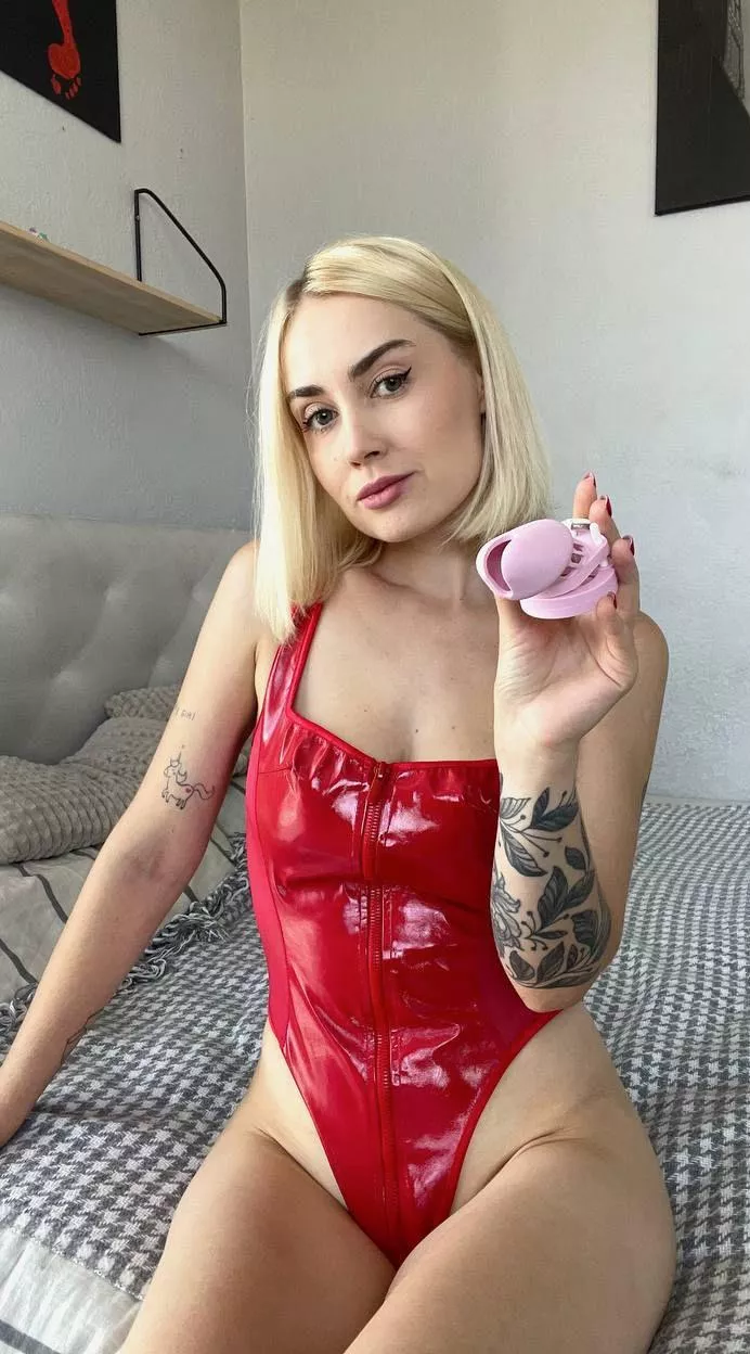 you're gonna wear this until you learn to cum in chastity.
