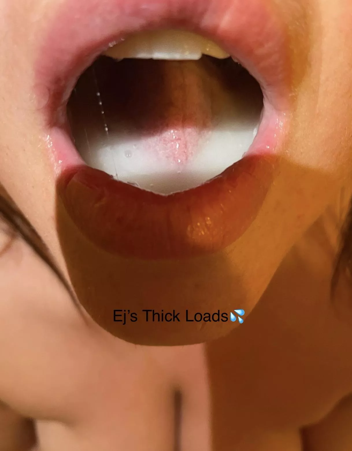 19 with a mouthful of thick cum. She kept sucking for 5 minutes after i came to make sure she got every drop! I love her lol