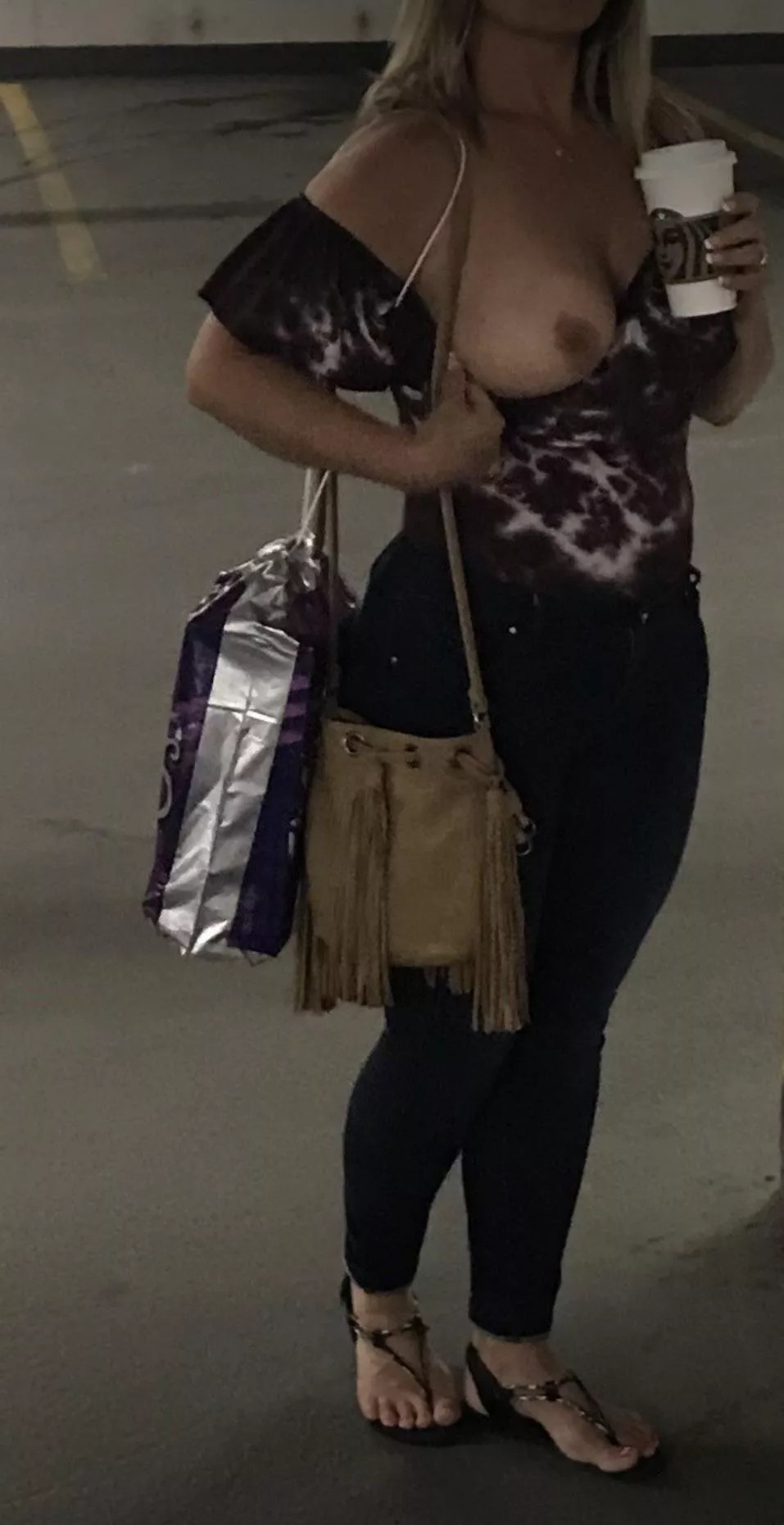 A quick parkade titty flash