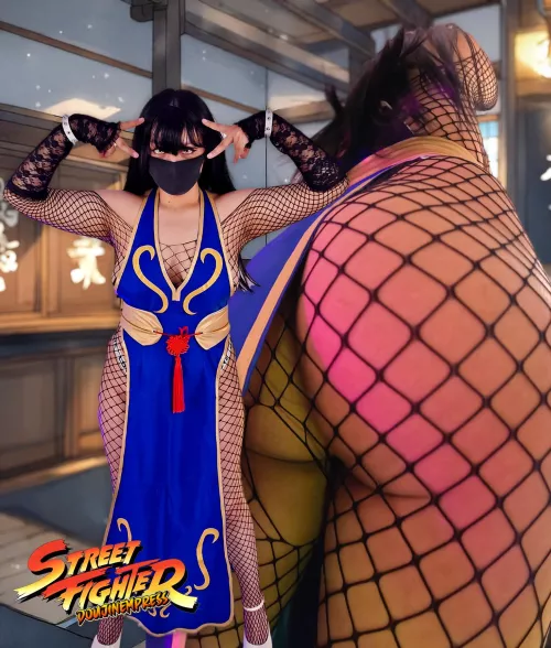 Chun-Li alternate cosplay with both angles by me! 