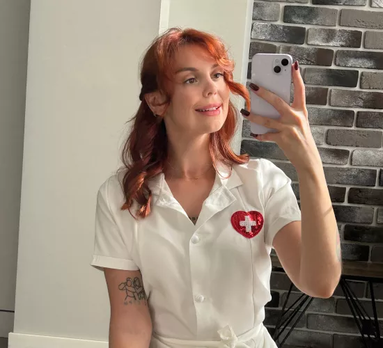 Cute selfies with soft smile