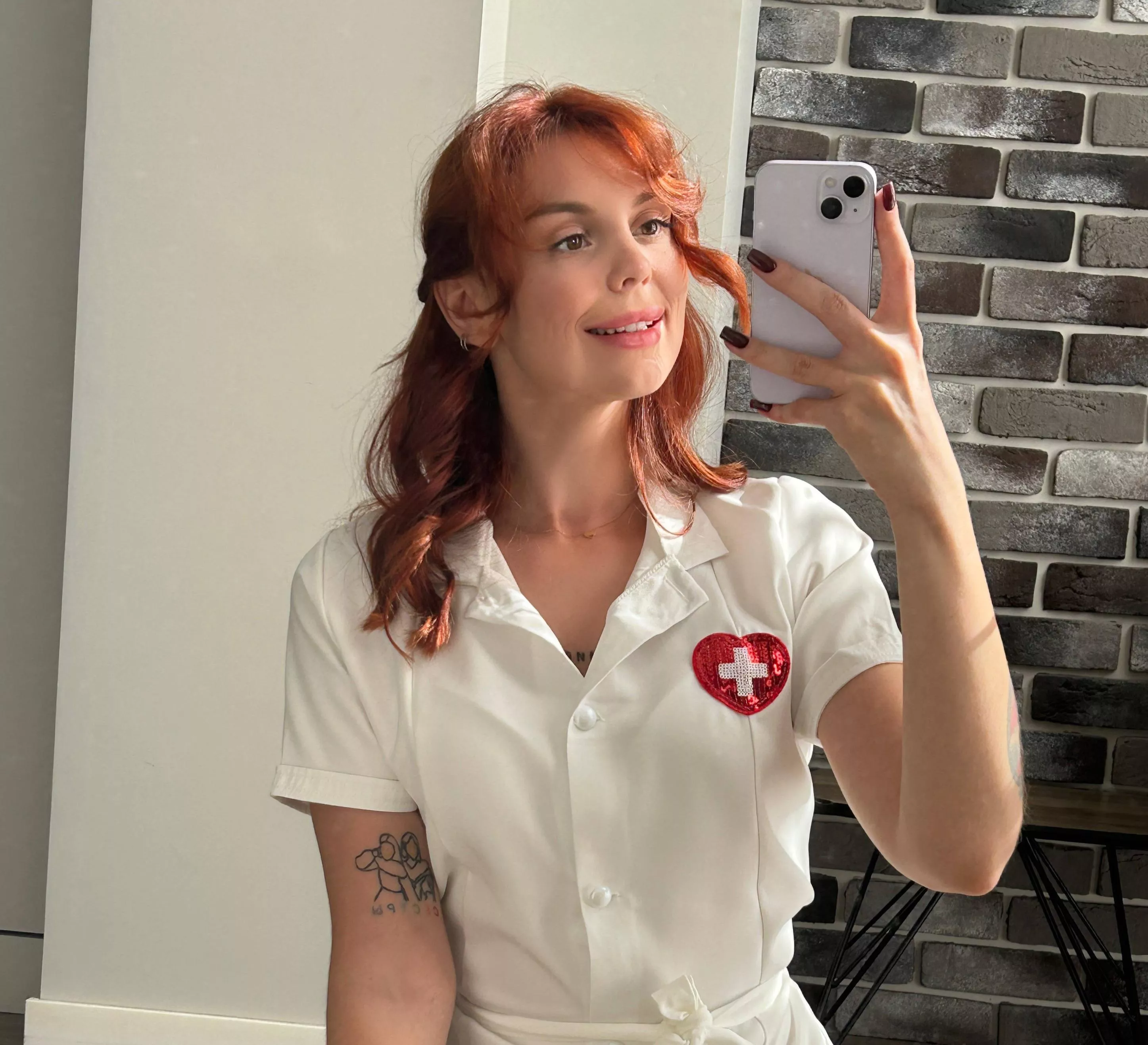 Cute selfies with soft smile