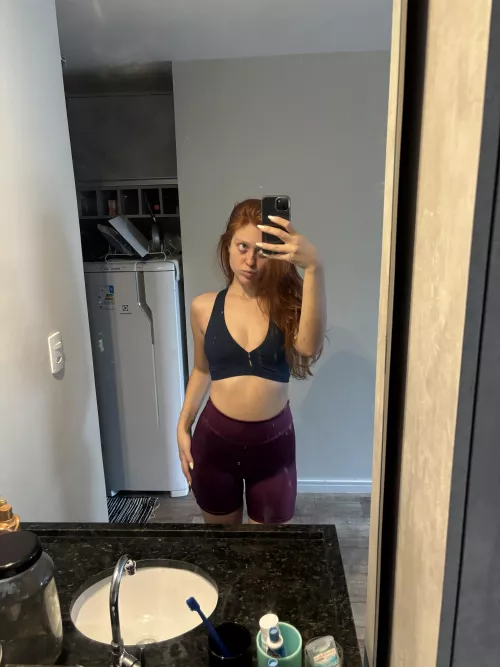 Feeling sexy after workout.