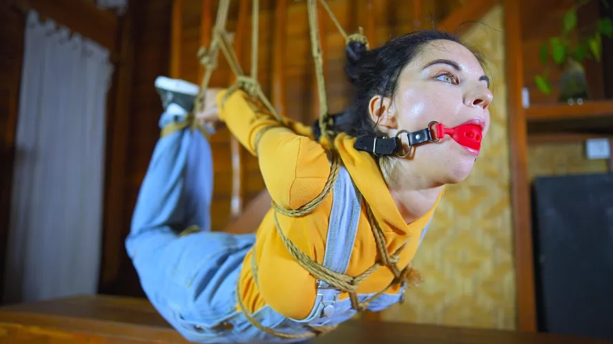 Hogtie limit training for ballgagged me [OC]