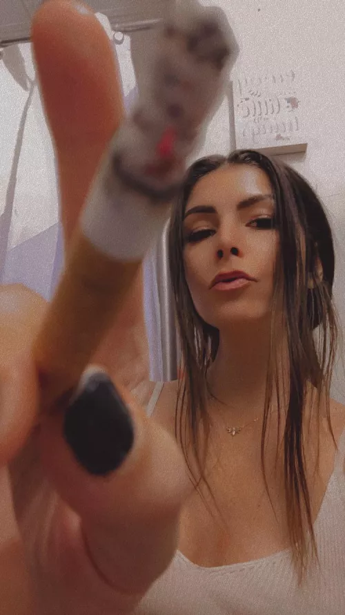 Hold still .. you said you wanted to be my ashtray 