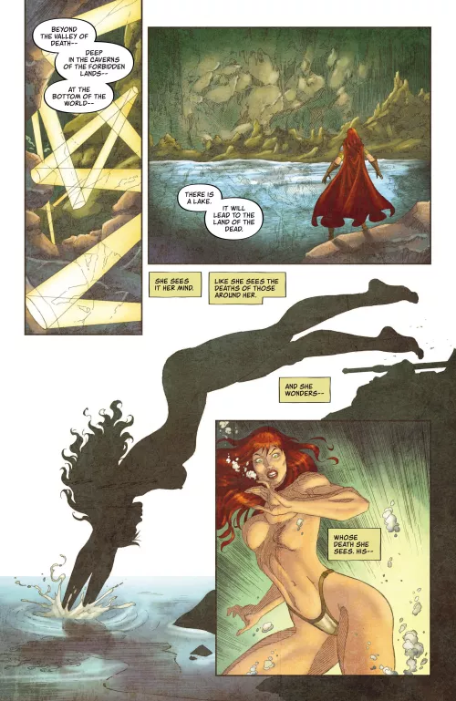 I believe this is the closest we have come to seeing Sonja's nipples in quite some time [Red Sonja (2023) #14]