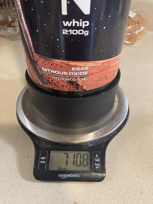 I weighed my empty 2100g