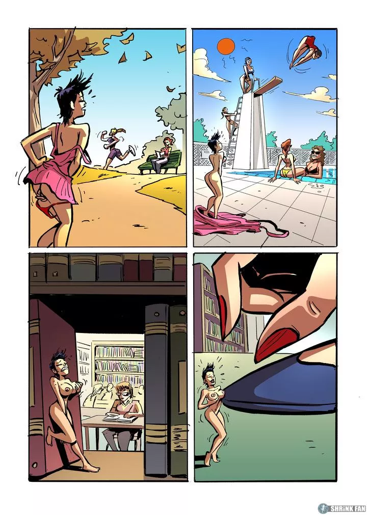 It's Not Public Indecency if You're Too Small to Be Seen! (shrinking, slow shrink, process, shrinking out of clothes, nudity, pleasure)