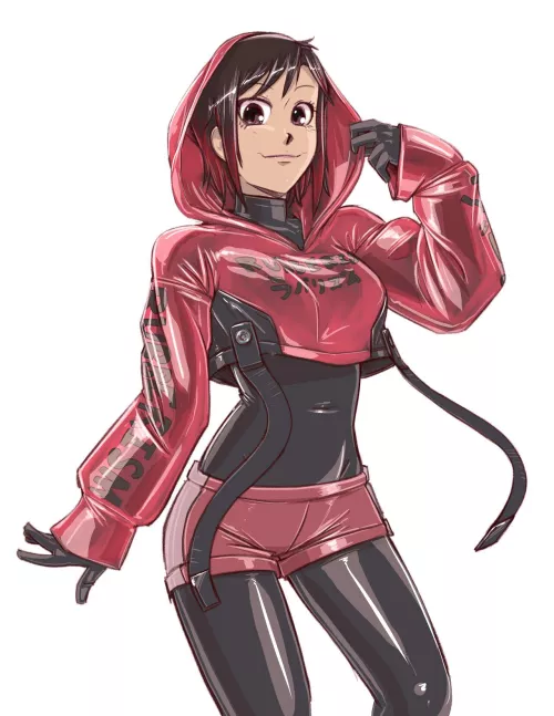 Latex streetwear by @LayerIndustries on Twitter. Inspired by an artwork from Kilye Kairi @katae_666