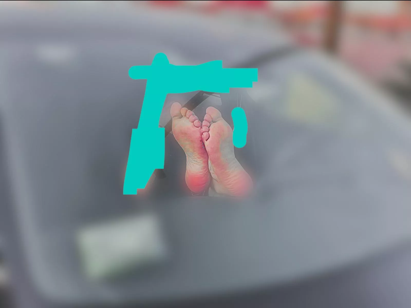 My big tired soles resting on the dash for everyone passing by to see 