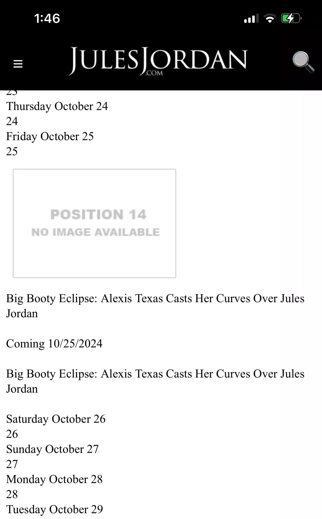 New scene 25/10 .. i think it will be anal with jules