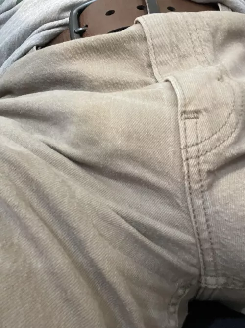 Oops! Precum leaking through my jeans at work!(66)