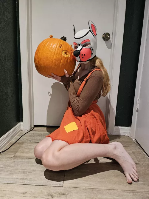 Pumpkin and puppy~! 🎃🦴