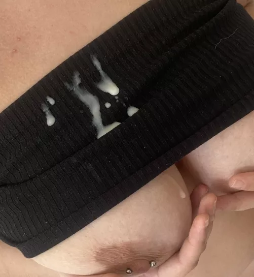 Theres cum dripping down my melons, I love it