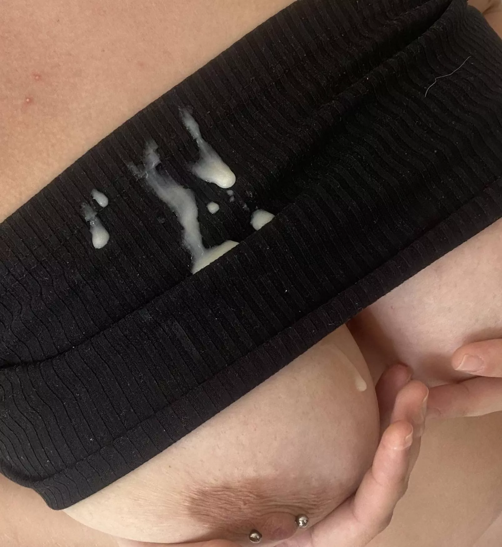 Theres cum dripping down my melons, I love it