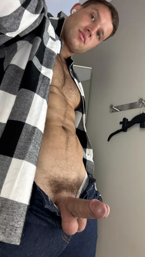 There's room in the fitting room for the two of us, especially if you're on your knees