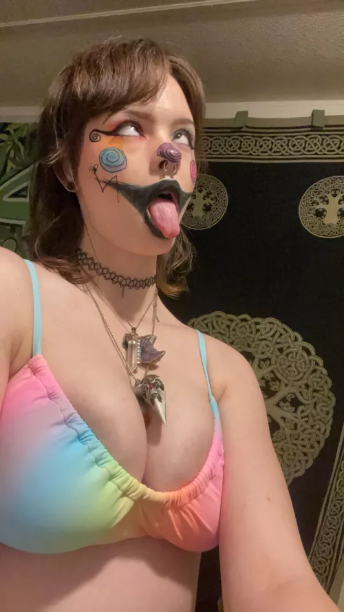 vibrantly cute clown ahegao