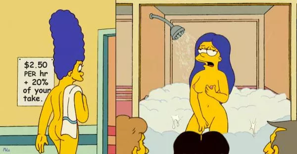 Voyeur shower [Marge Simpson]