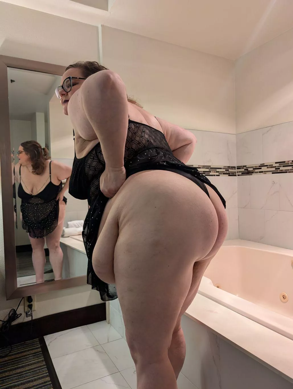 A peek of my saggy belly framed with a pretty nightie.