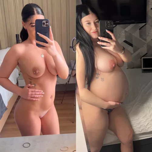 Before vs after getting bred 