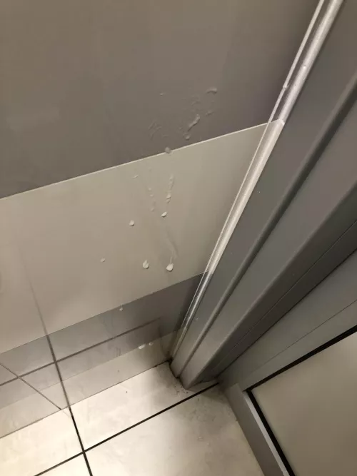 Building myself a cum wall at the mall bathroom. Second tag in a week. [25]