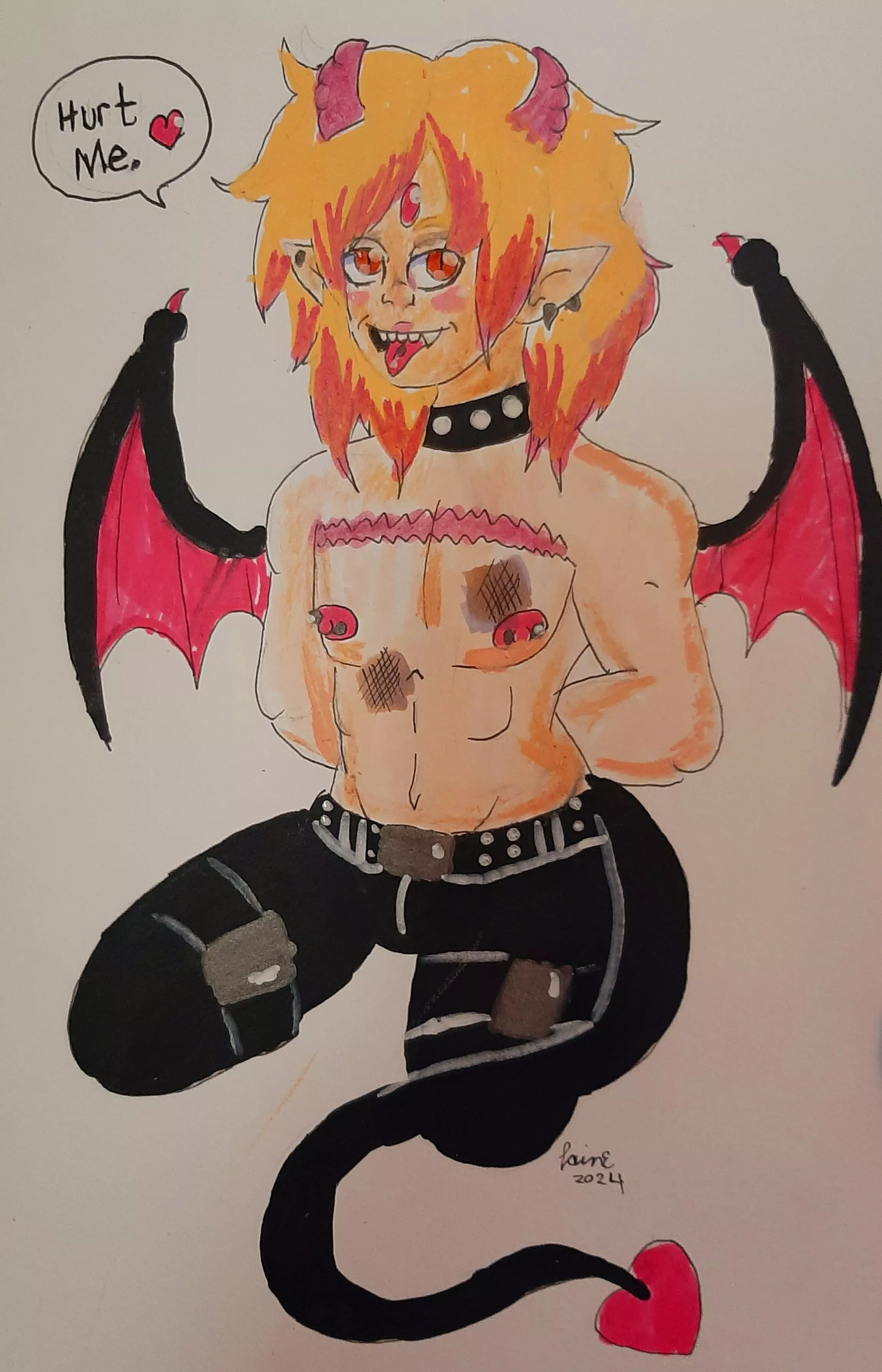 Day 10 Inktober/Goretober - Masochist