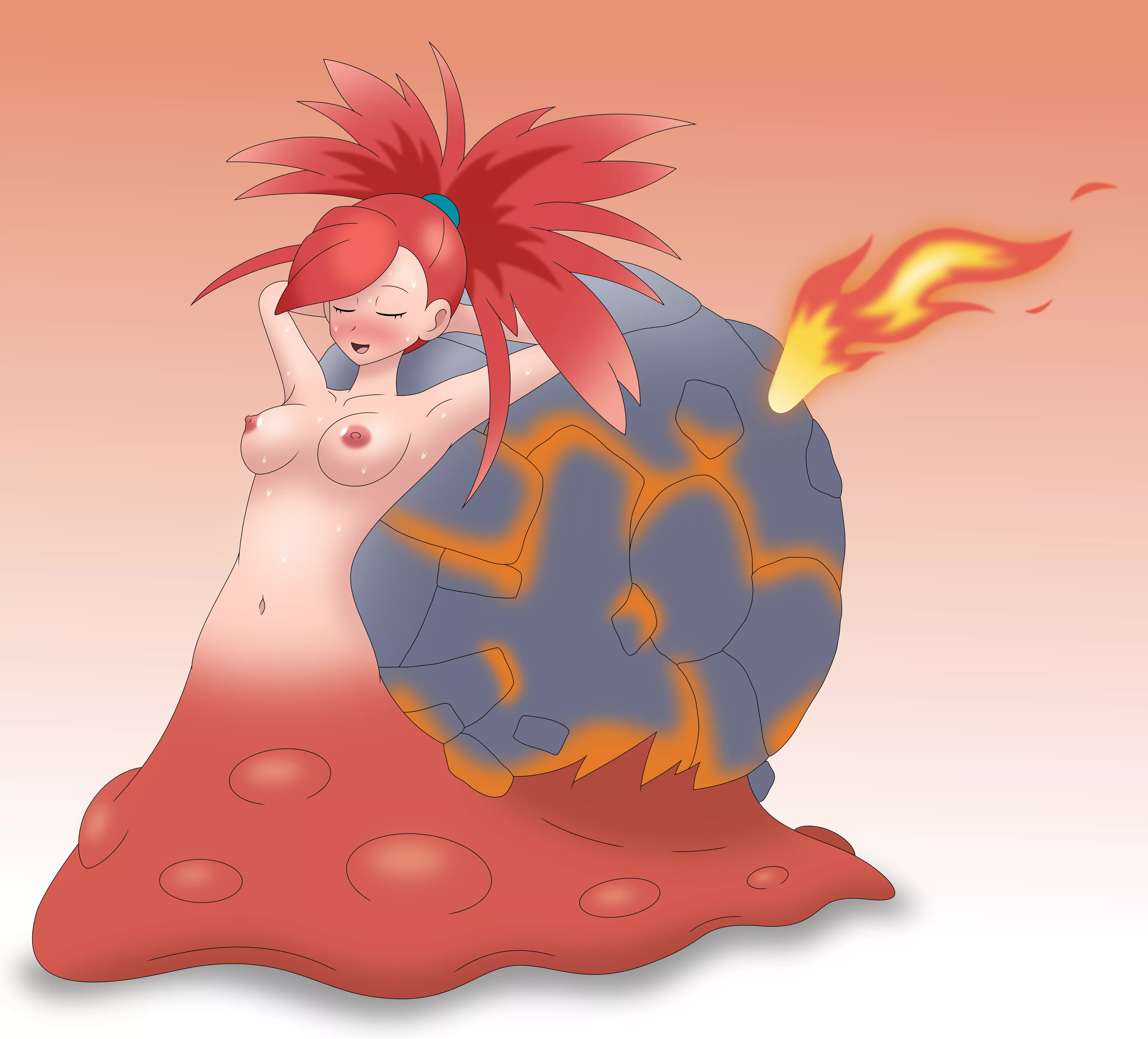 Flannery Magcargo Snailgirl [F Human -> F Snailgirl][Pokémon][OC]