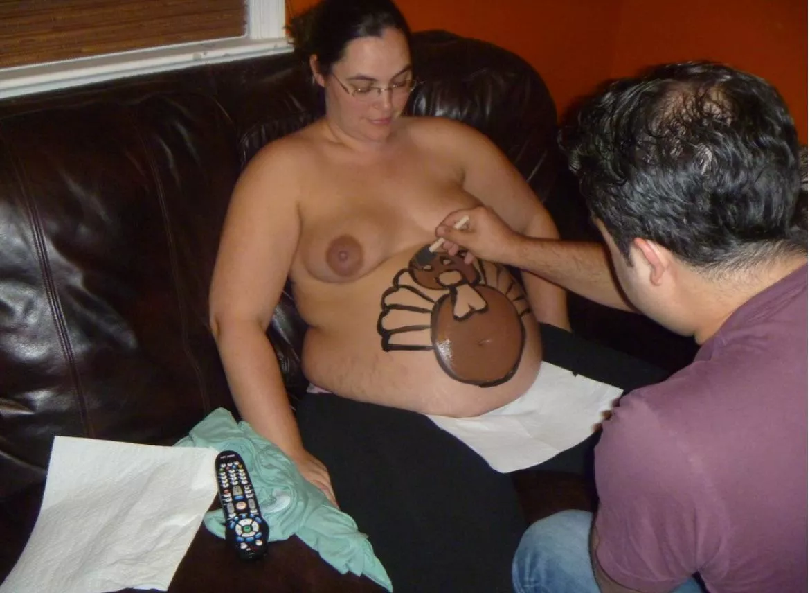 Getting painted while pregnant 