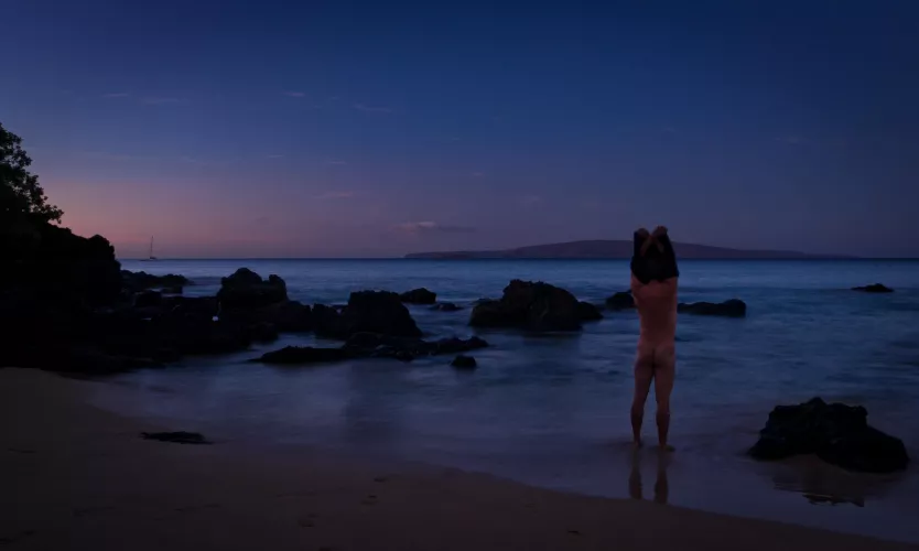 getting ready for a morning dip