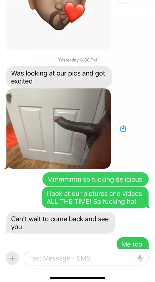 He’s only been gone a week and I already miss that giant cock!!!! Thank god I have pictures and videos! 