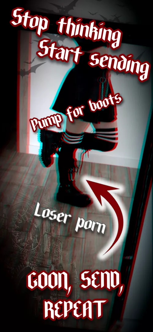 how pathetic are you? keep gooning loser~your goth princess owns you <3 