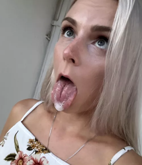 I like to drool on my tongue all the way to the floor