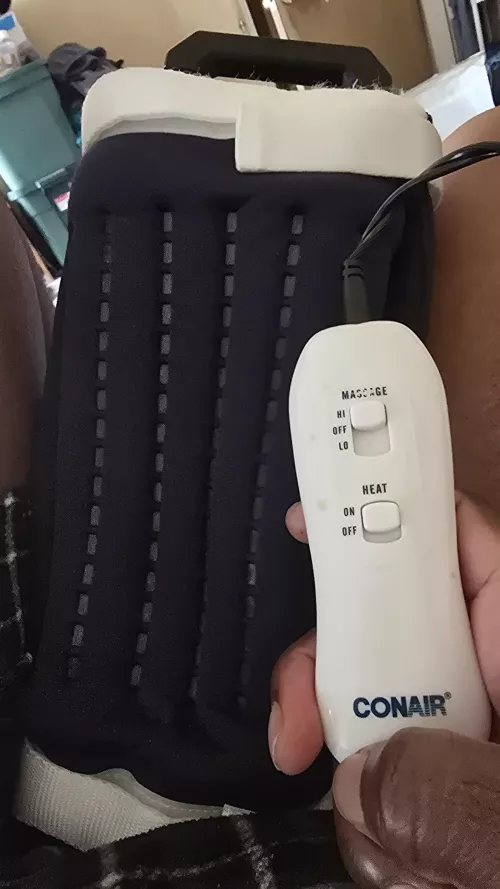 Just found my wife's heating pad and it feels great, has vibration and heat. 